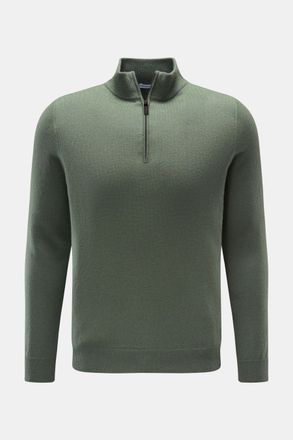 Braun Hamburg Men - Cashmere half-zip jumper grey-green