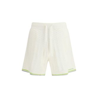 Casablanca White Cotton Bermuda Mens Shorts