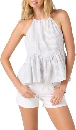O'Neill Jaycee Stripe Halter Top in Hydrangea at Nordstrom, Size Medium