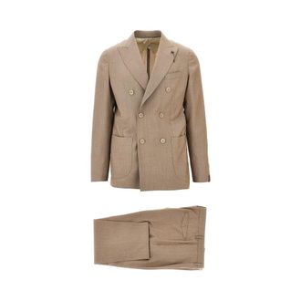 Santaniello Light wool double-breasted tailored suit Man 48