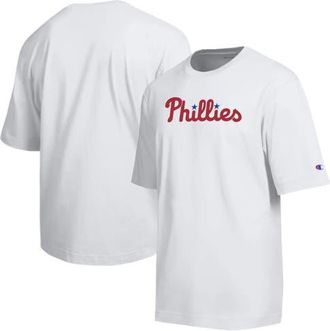 Champion Mens Champion White Philadelphia Phillies All Star Arched Chenille Wordmark T-Shirt at Nordstrom, Size X-Large