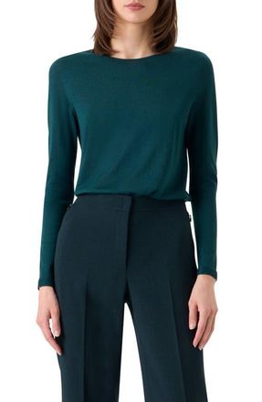 Akris Fine Cashmere & Silk Sweater in Tourmaline at Nordstrom, Size 10