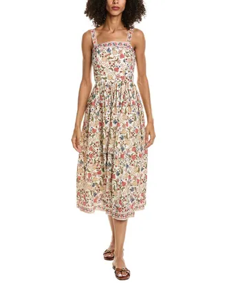 Max Studio Straight Neck Midi Dress
