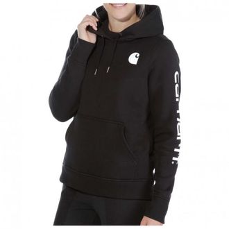 Carhartt Work in Progress Clarksburg Logo Sleeve Sweatshirt Hoodie f&uuml;r Damen | schwarz