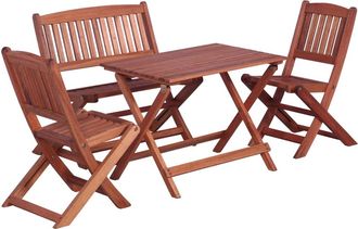 vidaXL Comedor De Jard&iacute;n Para Ni&ntilde;os 4 Pzas Madera Maciza De Eucalipto Vidaxl