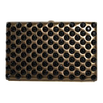 Dolce & Gabbana Tassen, Dames, Geel, ONE Size, Leer, Gold Crystal Bifold Clutch
