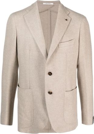 Tagliatore Beige wollen blazer - Heren - Blazers - Beige - M - Wol - Jassen
