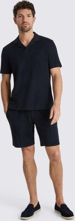 Moss Navy Terry Towelling Cotton Shorts