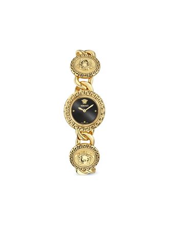 Versace Medusa chain-link 28mm - women - Sapphire Crystal/stainless steel - One Size - Black