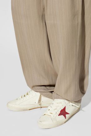 Golden Goose Super Star Bike With Folded Lini Sports Shoes, Mens, Cream