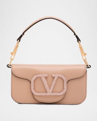 Valentino Garavani Loco Small Leather Shoulder Bag with Jewel VLogo