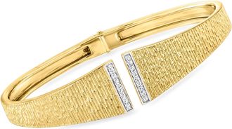Ross-Simons Diamond Cuff Bracelet in 18kt Gold Over Sterling