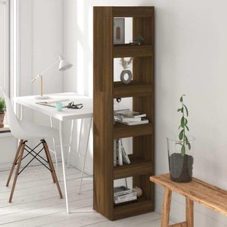 vidaXL Book Cabinet/Room Divider Brown Oak 40x30x166 cm Vidaxl