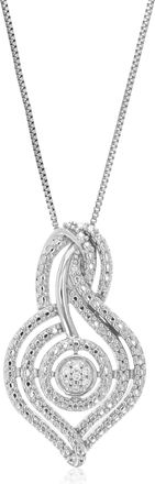 Vir Jewels 1/20 cttw Lab Grown Diamond Fashion Pendant Necklace in Sterling Silver with Chain For Women