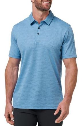 Travis Mathew Base Jump Stripe Cotton Blend Polo in Pacific Coast at Nordstrom Rack, Size Xx-Large