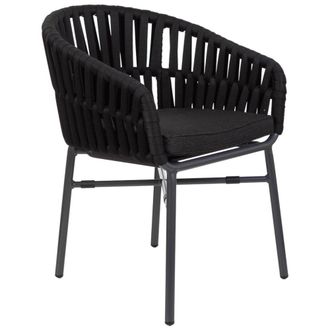 Wanderlust Deco Silla de aluminio con cuerda negro 58x61x77