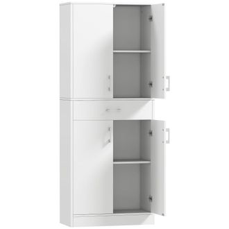 HOMCOM Alacena de cocina 70.8x34x180 cm blanco