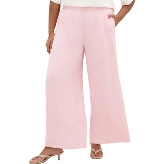 City Chic Holly Wide Leg Pants in Soft Pink at Nordstrom, Size Xxxs