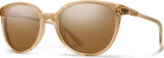 Smith Cheetah 54mm Polarized Round Sunglasses in Rosewood Crystal /Brown at Nordstrom