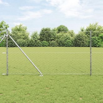Berkfield Home Hexagon Fence 1.4x100 m Galvanised Steel in Silver