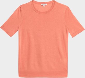 Lafayette 148 New York Crewneck Cashmere Rib Knit Sweater