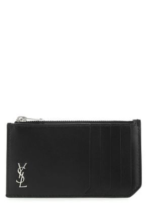 Saint Laurent Black Leather Card Holder