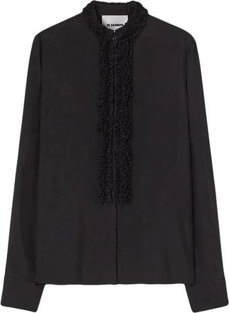 Jil Sander Zwarte Casual Overhemd met Lange Mouwen - Dames - Overhemden - Zwart - M - Overhemden