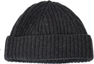 Aragona Puro cashmere Lavorazione a coste Beanie - Dames - Hoeden - Grijs - ONE Size - Kasjmier - Accessoires