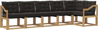 vidaXL Conjunto De Sof&aacute;s De Exterior 6 Uds. Blanco Y Negro Vidaxl