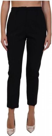 Patrizia Pepe Cropped Chinos - Dames - Vrijetijds broeken - Zwart - 3XL - Polyester - Broeken