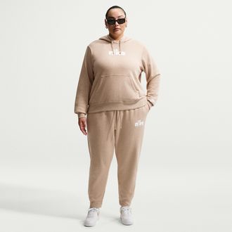 Nike Womens Nike Sportswear Club Fleece Graphic Mid-Rise Pants (Plus Size) in Brown | IO6242-286