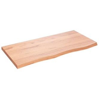 Berkfield Home Wall Shelf Light Brown 100x50x(2-4) cm Treated Solid Wood Oak