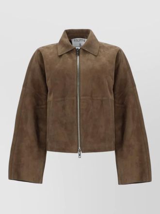 Filippa K coach collared oversized suede jacket long sleeves