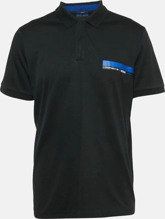 HUGO BOSS Boss By Hugo Boss Porsche Design Black Cotton Slim Fit Polston Polo T-Shirt