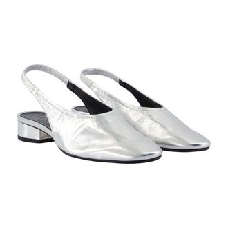 Aeyde Womens Dua Flat Silver Calfskin