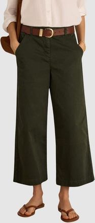 Baukjen Brielle Organic Cotton Wide Leg Trousers in Deep Khaki at Nordstrom, Size 10