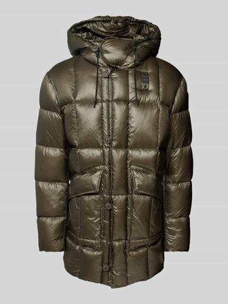 Blauer Daunenjacke mit Label-Patch Modell TIVERTON in Oliv, Gr&ouml;&szlig;e XXL