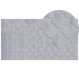 Beliani Beliani - Alfombra Gris 80 X 150 Cm Poli&eacute;ster Piel Sint&eacute;tica Conejo Reja Pelo Largo Gharo