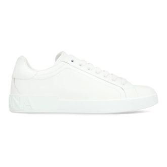 Dolce & Gabbana Sneakers, male, White, Size: 8 1/2 US Portofino Leather Low-top Sneakers