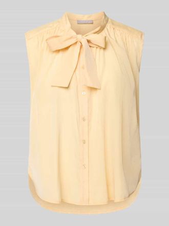 Christian Berg Blusentop mit Schluppe und Knopfleiste in Hellgelb, Gr&ouml;&szlig;e 36