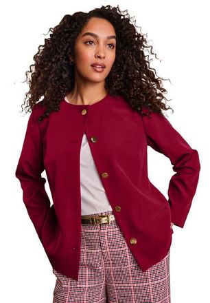 Jessica London Bi-Stretch Lady Jacket in Rich Burgundy at Nordstrom, Size 26