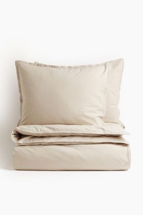 H&M Baumwollbettw&auml;sche f&uuml;r Doppelbett/Kingsize-Bett - Hellbeige