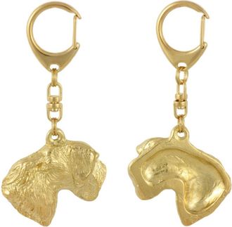 OEM Terrier Checo, Cesky Terrier: Llavero Dorado Con Perro, Adorno Para Bolso, Accesorio De Lujo De Art-dog