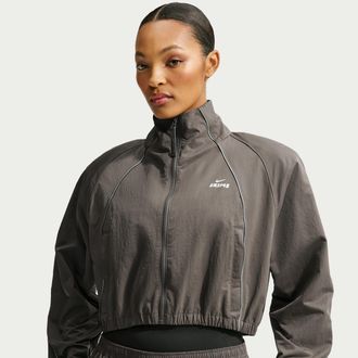 Nike Womens SKIMS Crunchy Nylon Cropped Jacket in Grey | IV6641-080