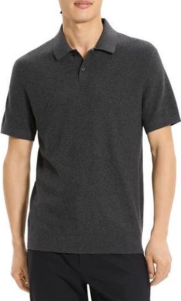 Theory Soris T-Light Polo in Charcoal Melange at Nordstrom Rack, Size Large