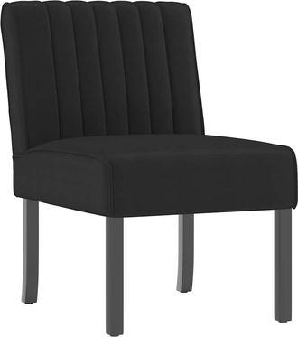 vidaXL Silla Tapizada De Terciopelo Negro Vidaxl