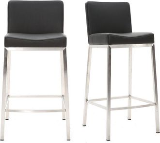 Miliboo Miliboo - Taburete diseño 66cm negro lote de 2 epsilon