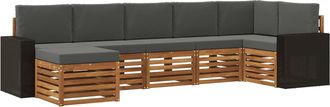 vidaXL Conjunto De Sof&aacute;s De Exterior 7 Uds. Natural Y Antracita Vidaxl