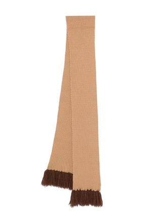 Dolce & Gabbana 2000s fringed scarf - unisex - Virgin Wool/Silk - One Size - Neutrals