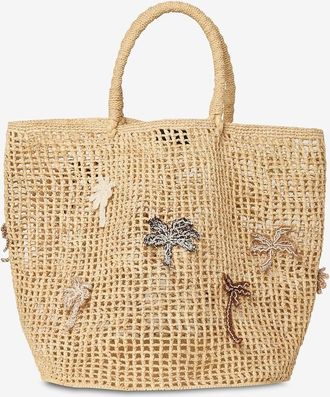 Alanui Runder Shopper aus Raphia Where The Waves Begins